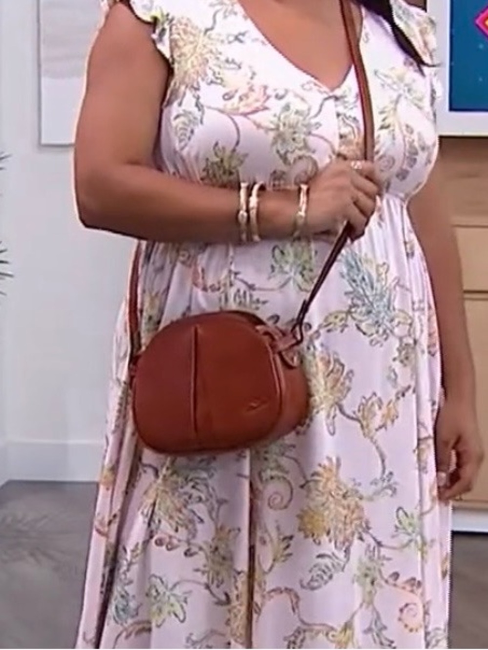 Patricia Nash Italian Leather Brown Crossbody Bag